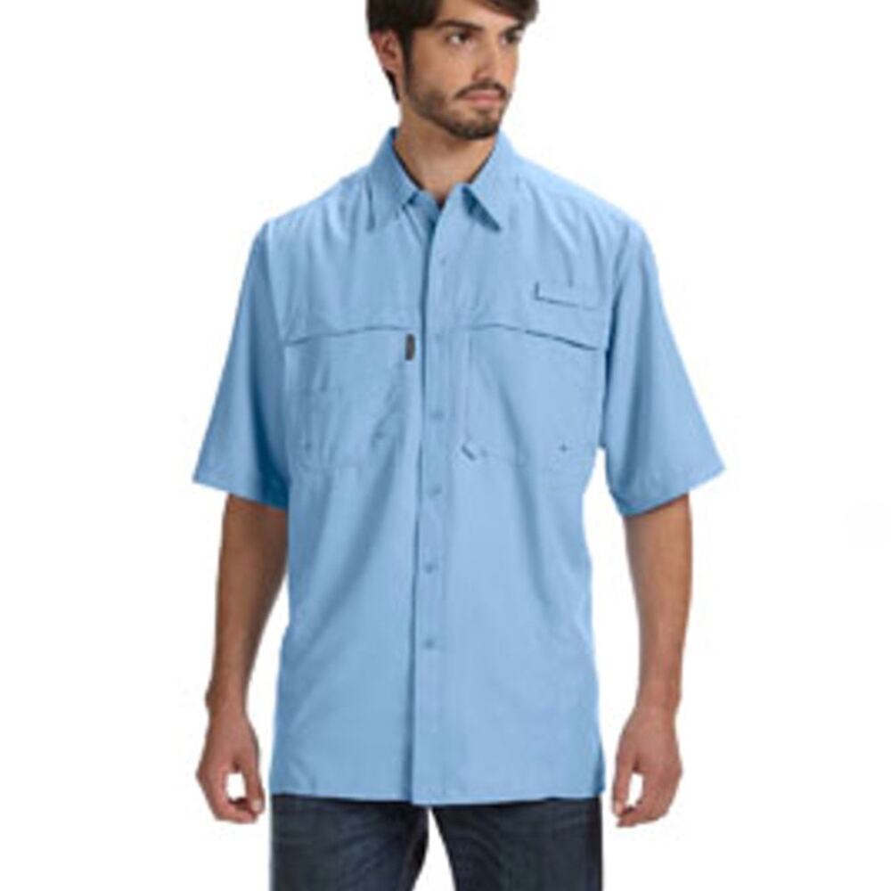 Dri Duck Blue TexStar MidStresm Services LP Catch Fishing Button Down Sz M